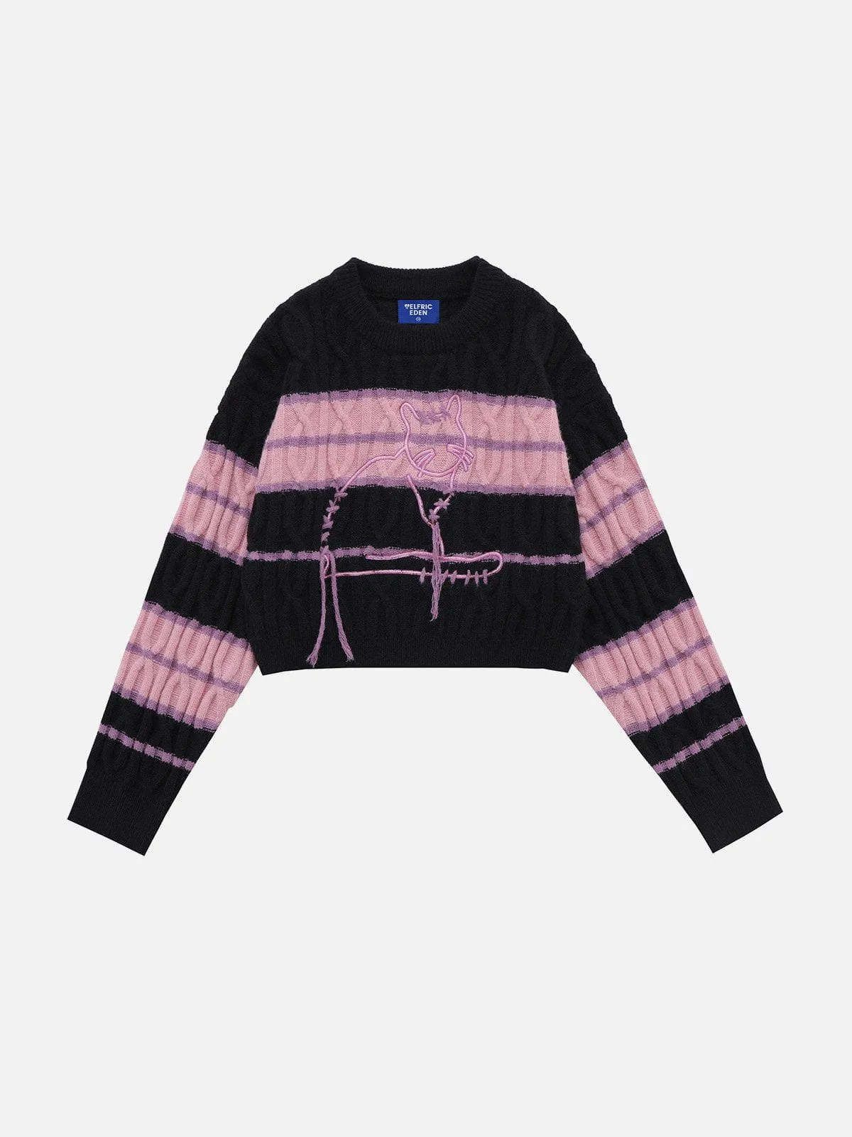 Aelfric Eden Stripe Cat Cropped Sweater sold by Aelfric Eden product image thumbnail 2