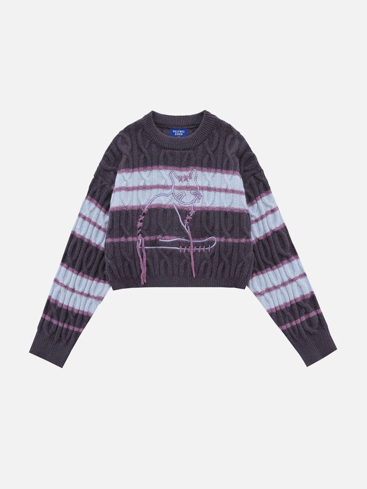 Aelfric Eden Stripe Cat Cropped Sweater sold by Aelfric Eden
