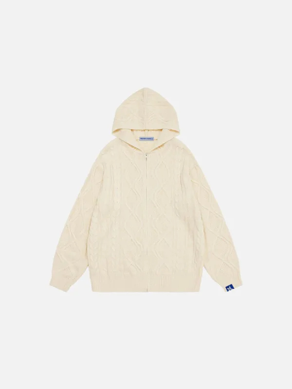 Aelfric Eden 90s Cable Knit Zip Up Hoodie sold by Aelfric Eden