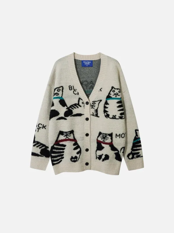 Aelfric Eden Cat Graphic Cardigan sold by Aelfric Eden
