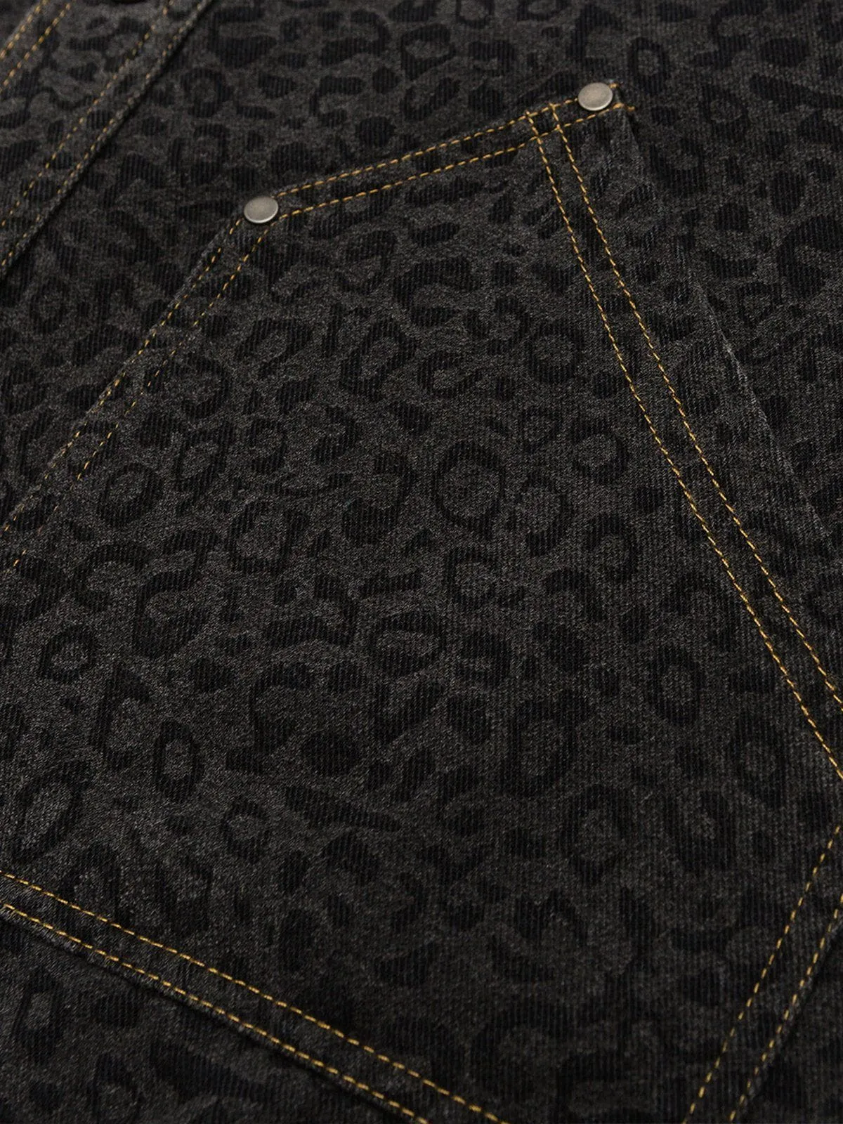 Aelfric Eden Black Leopard Print Denim Jacket sold by Aelfric Eden product image thumbnail 3