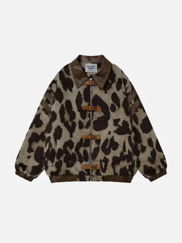 Aelfric Eden Leopard Print Faux Leather Jacket sold by Aelfric Eden