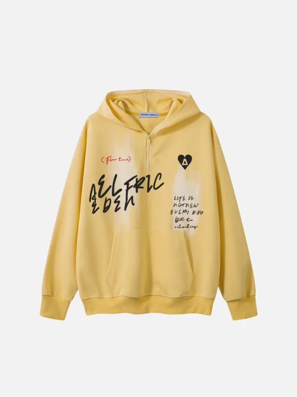 Aelfric Eden Graffiti Half Zip Up Hoodie sold by Aelfric Eden