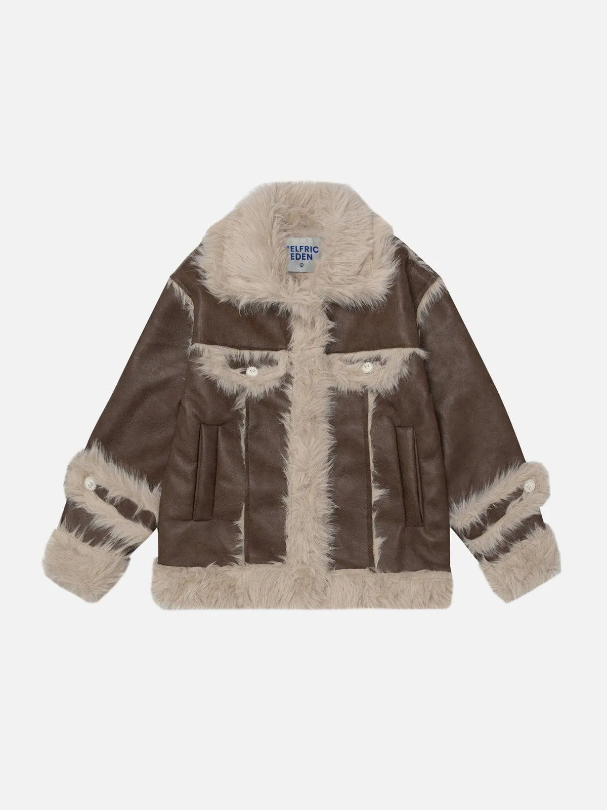 Aelfric Eden Plush Patchwork Faux Leather Coat sold by Aelfric Eden