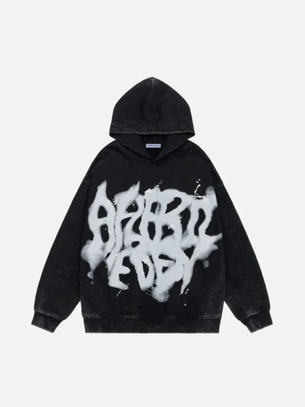 Aelfric Eden Abstract Graphic Washed Oversized Hoodie sold by Aelfric Eden