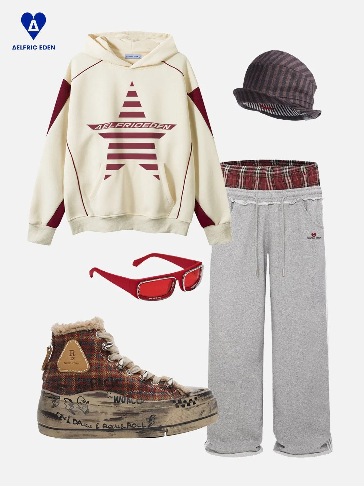 Aelfric Eden Stripe Star Graphic Hoodie sold by Aelfric Eden product image thumbnail 3