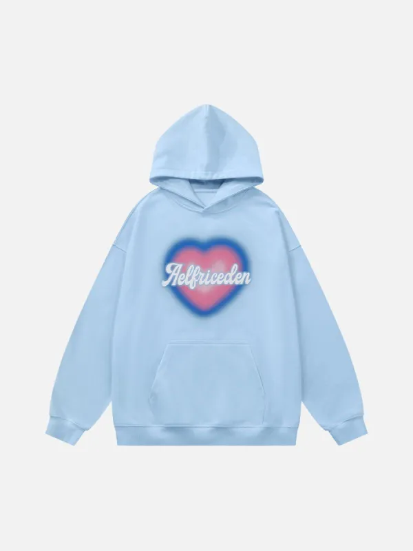 Aelfric Eden Dip Dye Heart Graphic Pullover Hoodie sold by Aelfric Eden
