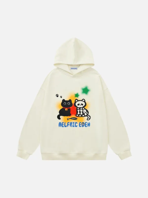 Aelfric Eden Black Cat Star Hoodie sold by Aelfric Eden
