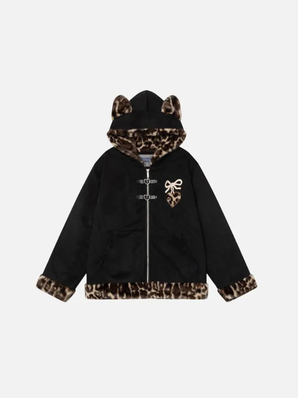 Aelfric Eden Cute Leopard Print Cat Ear Coat sold by Aelfric Eden