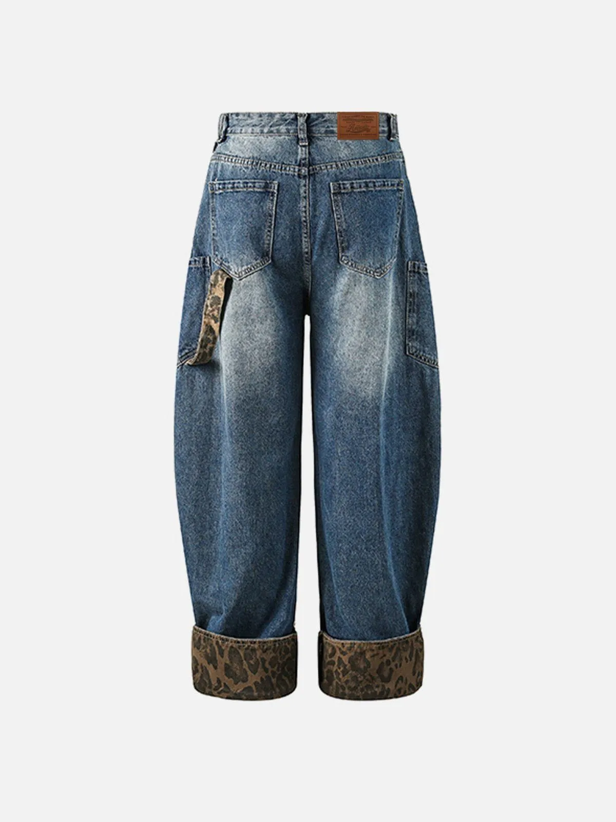 Aelfric Eden Leopard Cuffed Super Baggy Barrel Jeans sold by Aelfric Eden product image thumbnail 2