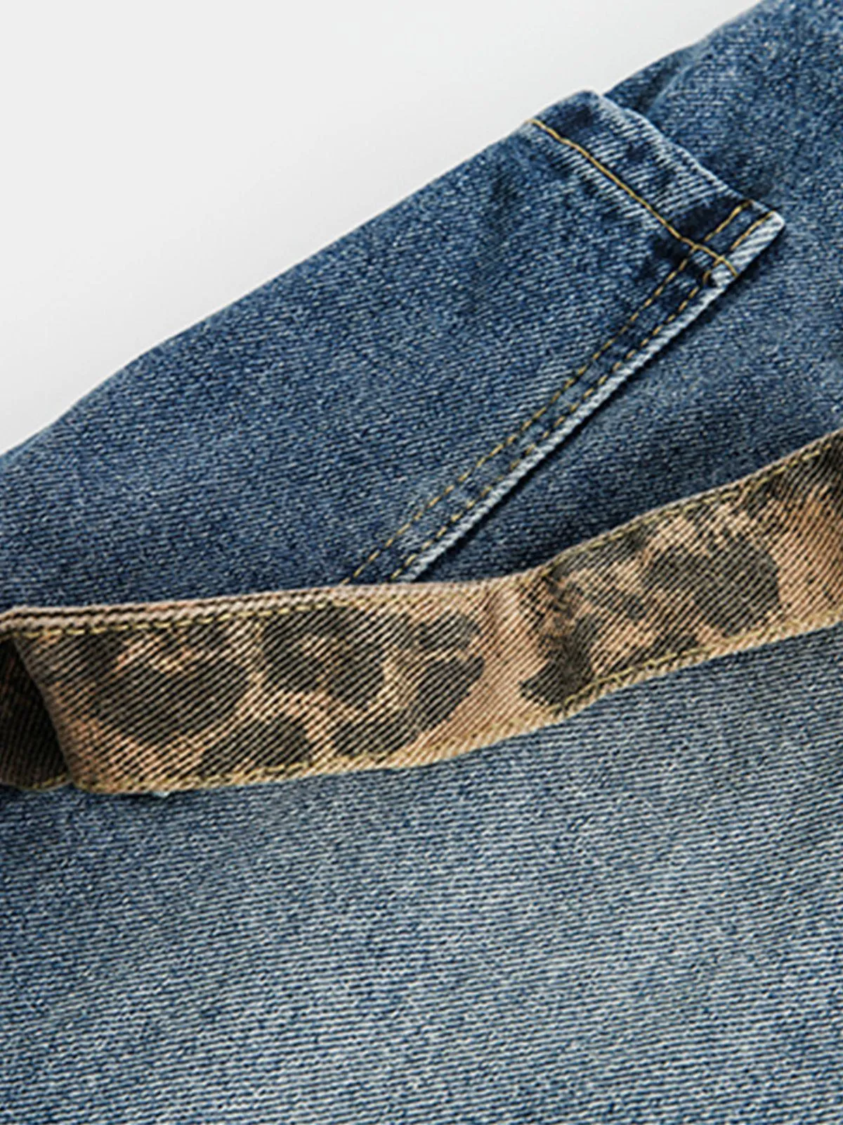 Aelfric Eden Leopard Cuffed Super Baggy Barrel Jeans sold by Aelfric Eden product image thumbnail 4