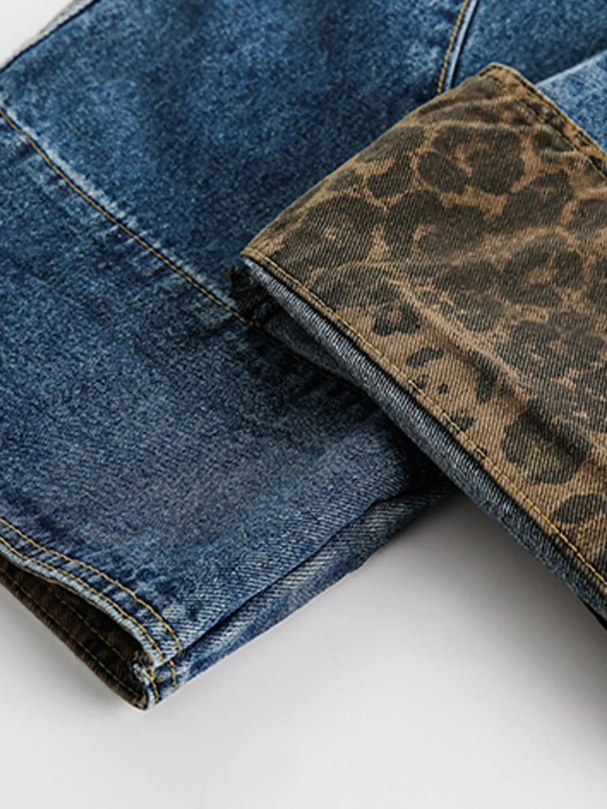 Aelfric Eden Leopard Cuffed Super Baggy Barrel Jeans sold by Aelfric Eden product image thumbnail 3