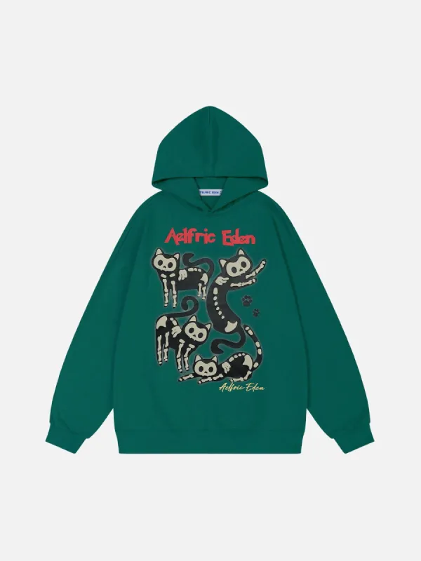 Aelfric Eden Skeleton Cat Hoodie sold by Aelfric Eden