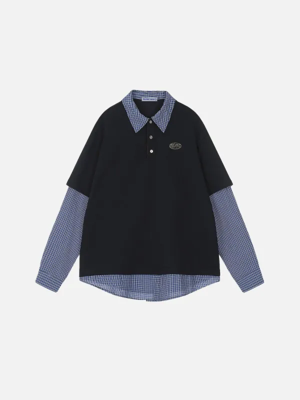 Aelfric Eden Double Layer Polo Long Sleeve Tee sold by Aelfric Eden