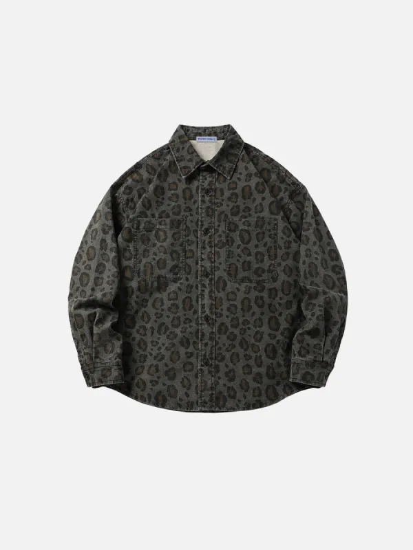 Aelfric Eden Leopard Graphic Long Sleeve Shirt made by Aelfric Eden
