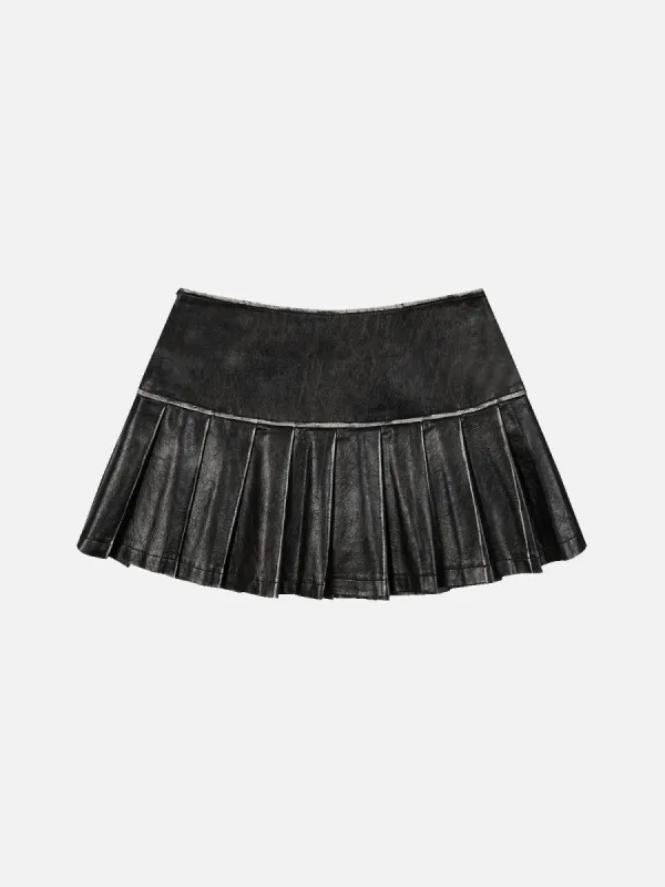 Aelfric Eden Dirt Color Faux Leather Skirt sold by Aelfric Eden