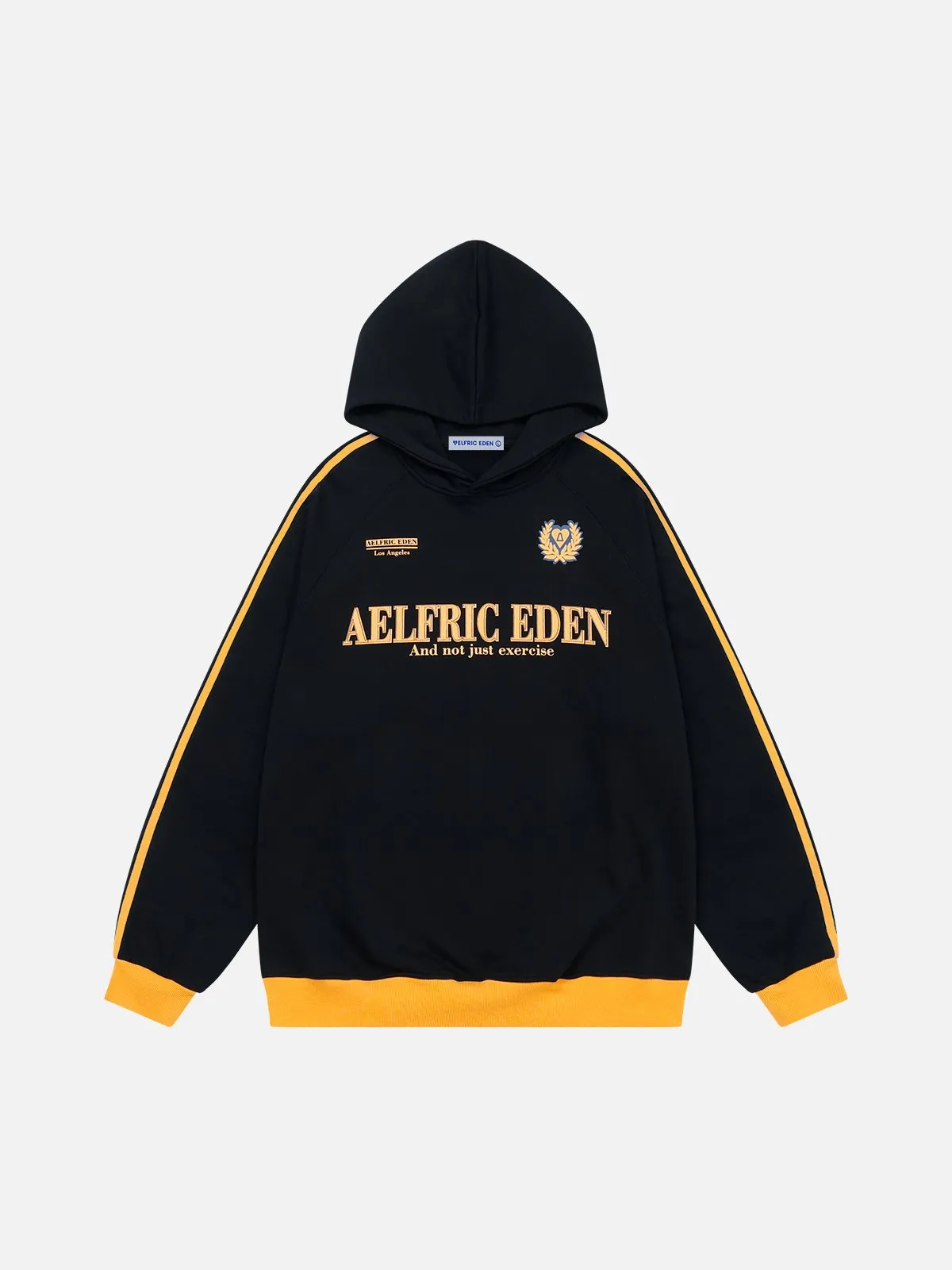 Aelfric Eden Black Yellow Raglan Hoodie sold by Aelfric Eden