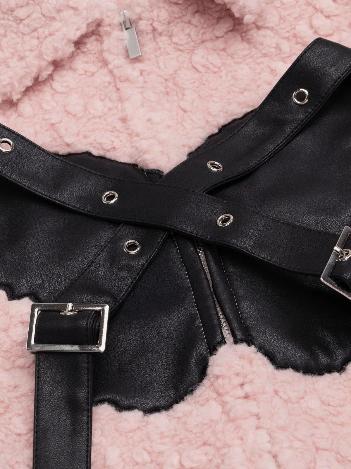 Aelfric Eden Faux Leather Butterfly Sherpa Coat sold by Aelfric Eden product image thumbnail 4