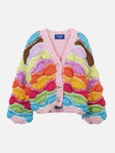Colorful Patchwork Wool Blend Cardigan | Parallel