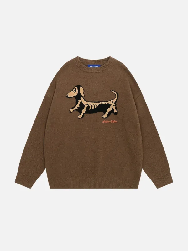 Aelfric Eden Skeleton Dachshund Graphic Sweater sold by Aelfric Eden