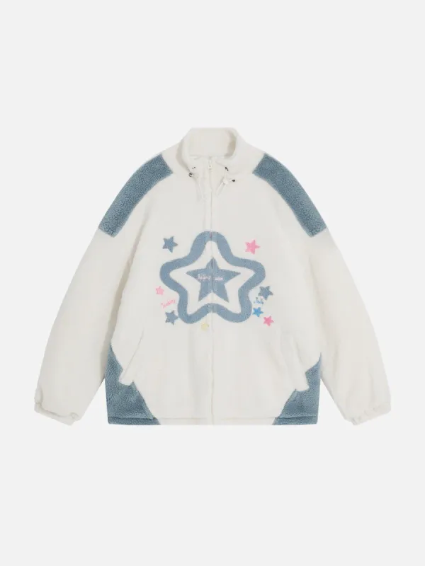 Aelfric Eden  Towel Embroidery Star Sherpa Coat sold by Aelfric Eden