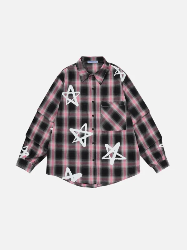 Aelfric Eden Star Plaid Long Sleeve Shirt sold by Aelfric Eden