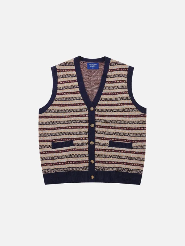 Aelfric Eden Vintage Stripe Button Sweater Vest sold by Aelfric Eden