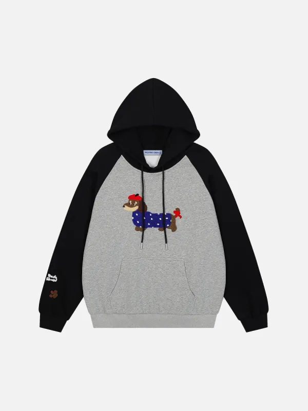 Aelfric Eden Cartoon Dog Raglan Sleeve Hoodie sold by Aelfric Eden