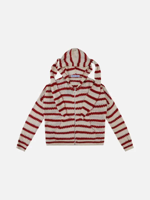 Aelfric Eden Vintage Stripe Knit Zip Up Hoodie sold by Aelfric Eden
