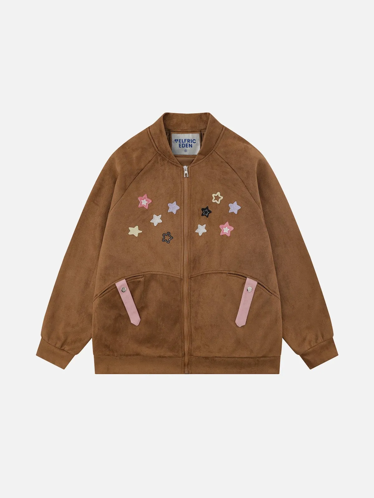 Aelfric Eden Colorful Star Suede Varsity Jacket sold by Aelfric Eden product image thumbnail 2