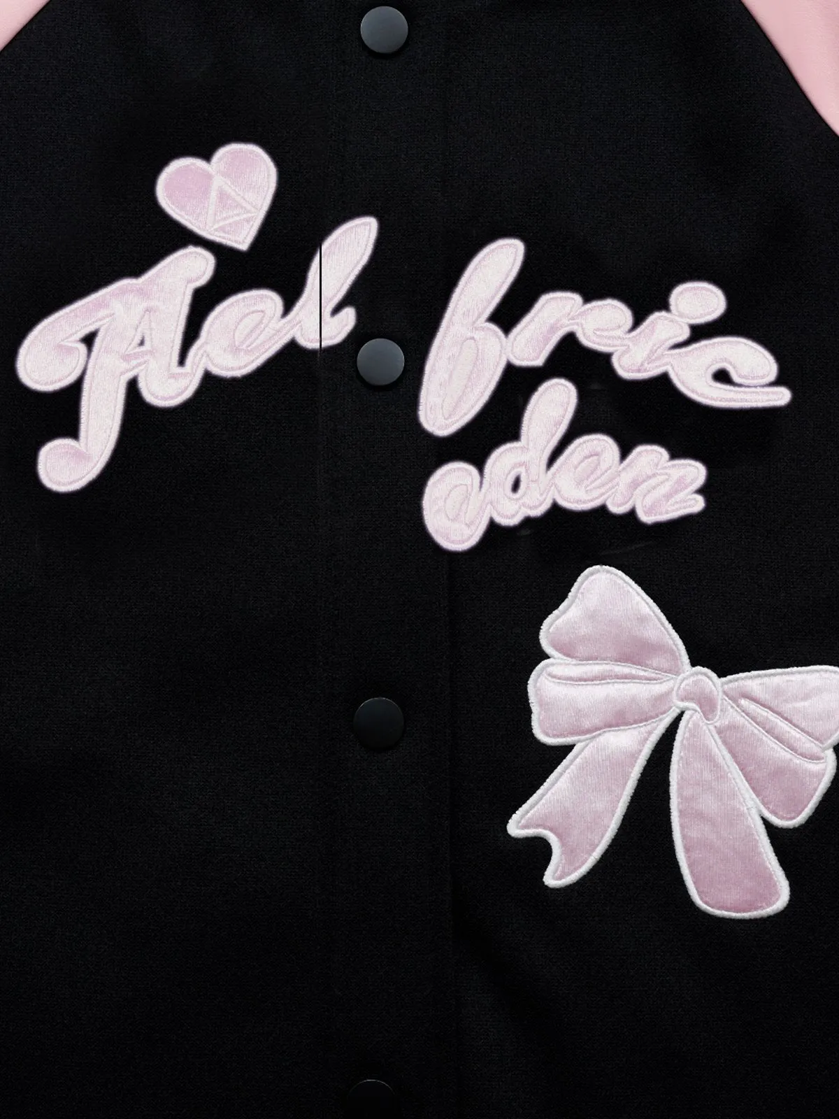 Aelfric Eden Embroidery Bow Varsity Leather Jackets sold by Aelfric Eden product image thumbnail 3