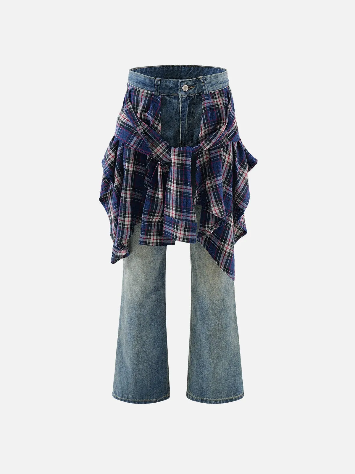 Aelfric Eden Plaid Patchwork Jeans sold by Aelfric Eden