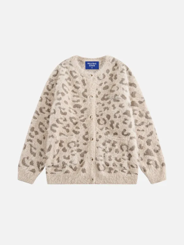 Aelfric Eden Khaki Leopard Print Cardigan sold by Aelfric Eden