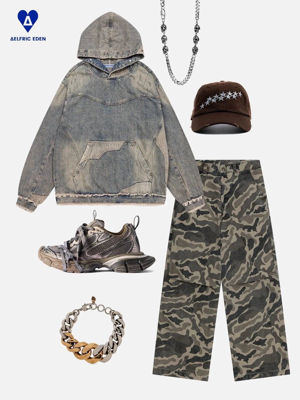 Aelfric Eden Pleated Camo Jeans sold by Aelfric Eden product image thumbnail 3