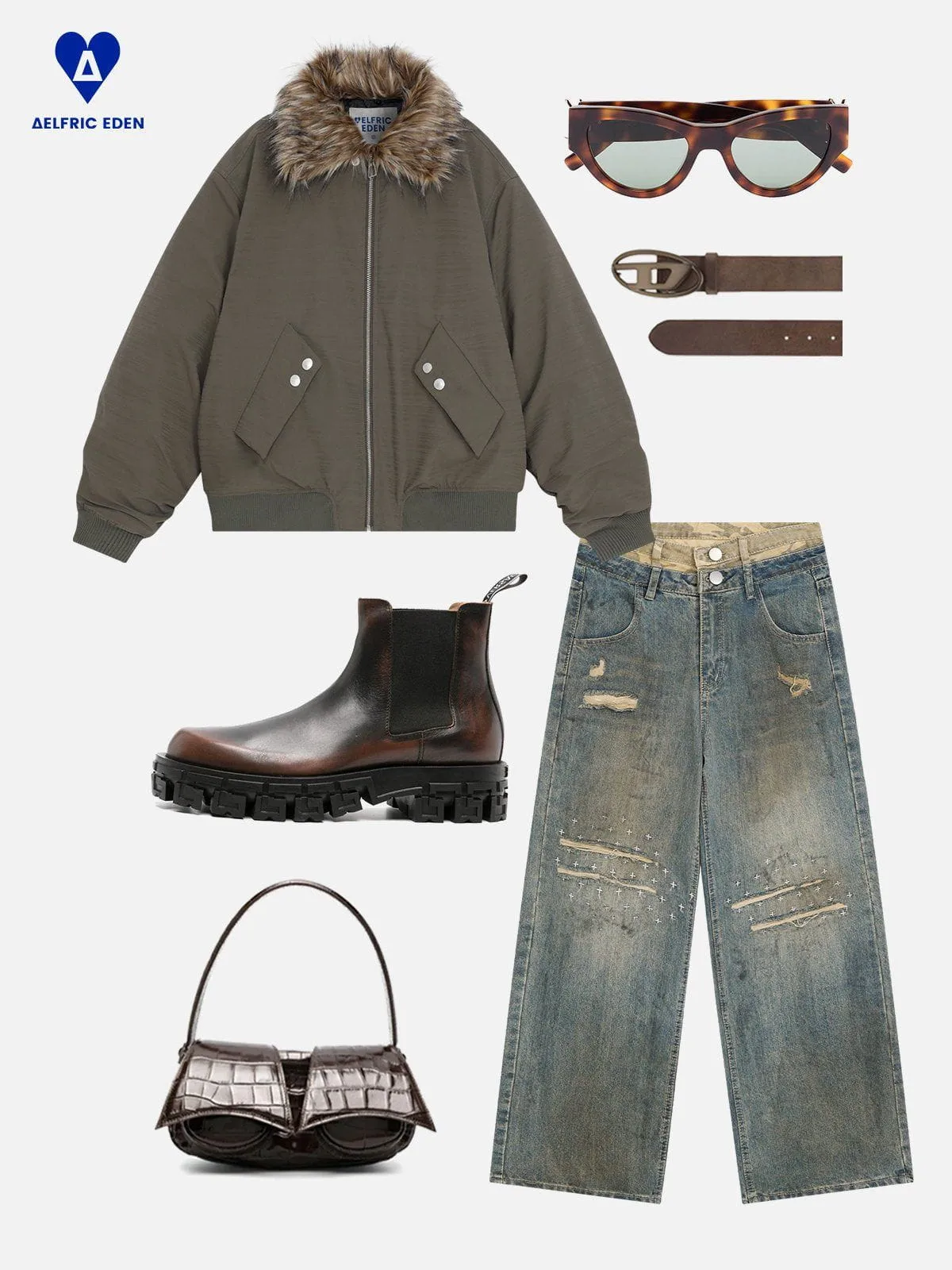 Aelfric Eden Detachable Plush Collar Coat sold by Aelfric Eden product image thumbnail 4