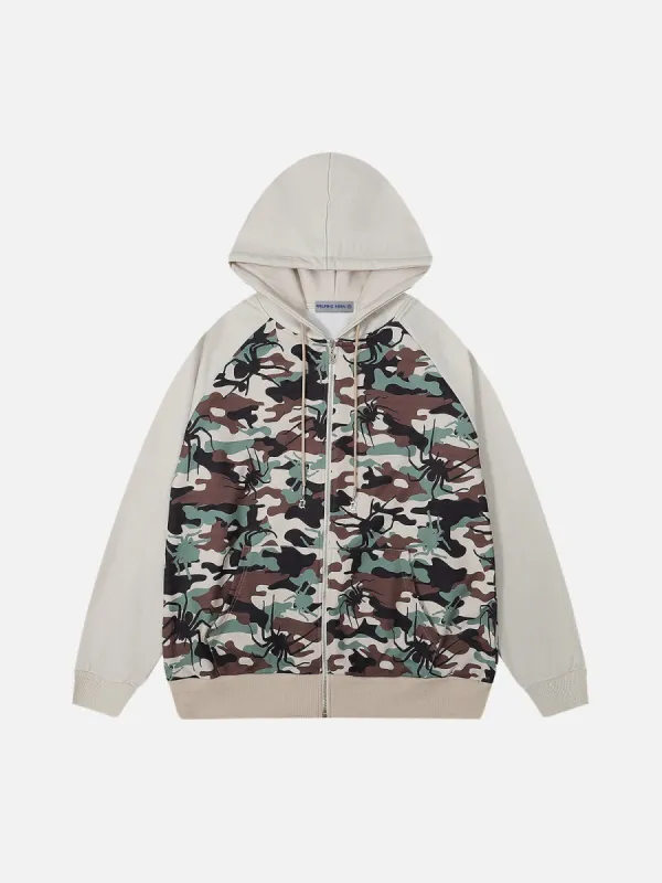 Aelfric Eden Camouflage Spider Zip Up Hoodie sold by Aelfric Eden