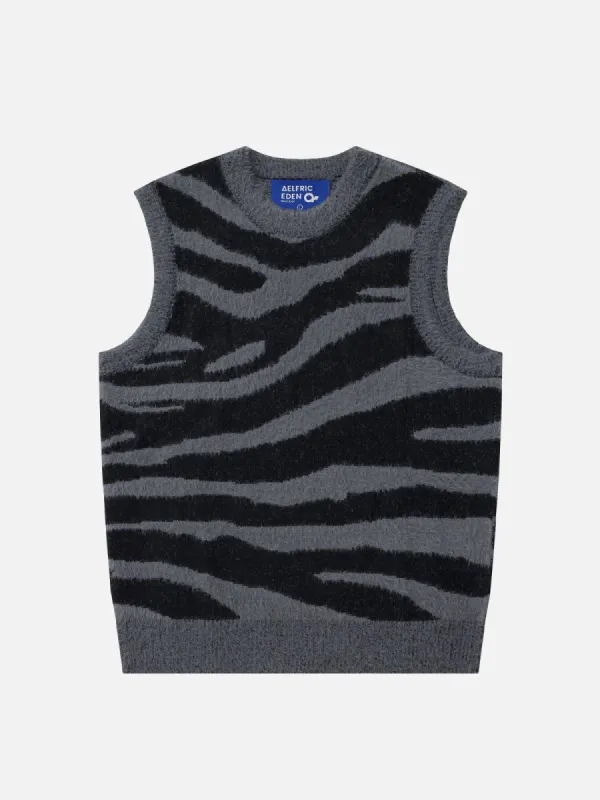 Aelfric Eden Zebra Pattern Sweater Vest sold by Aelfric Eden