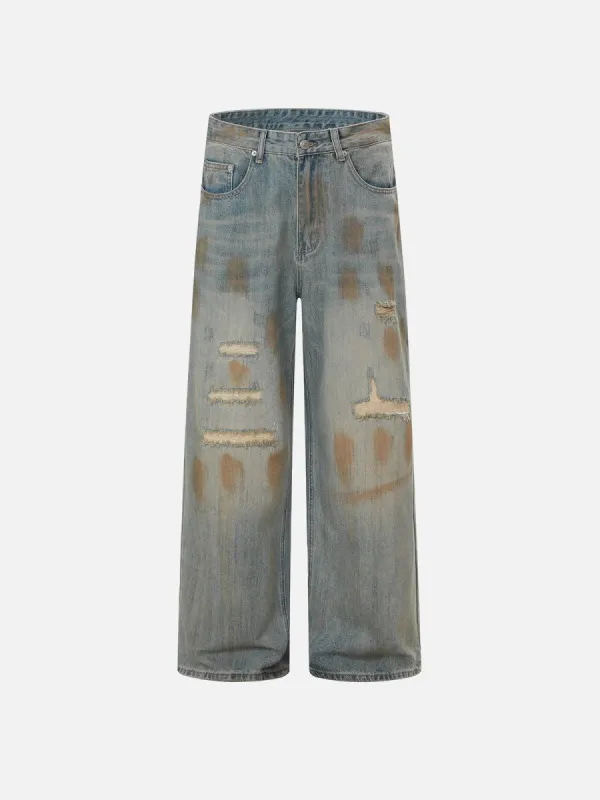 Aelfric Eden Mud Dyeing Baggy Jeans sold by Aelfric Eden