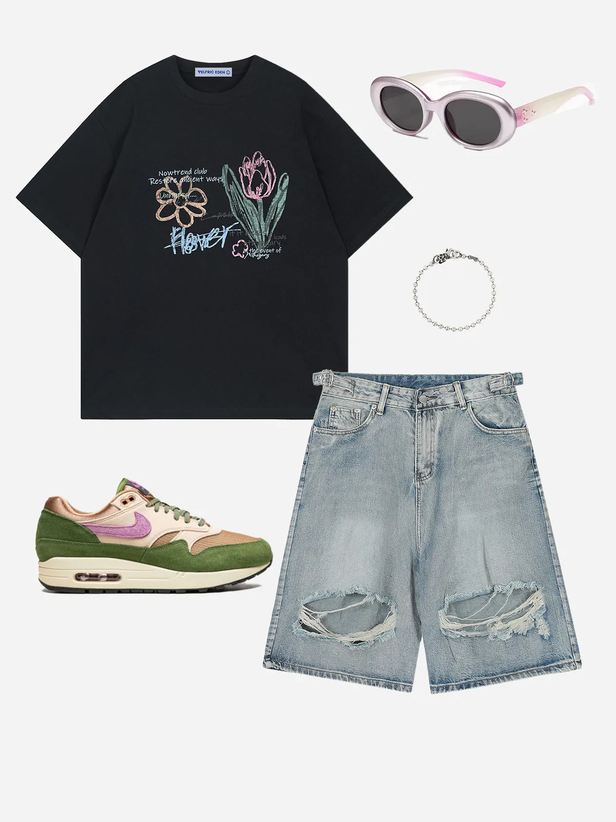 Aelfric Eden Line Flower Print Tee sold by Aelfric Eden product image thumbnail 3