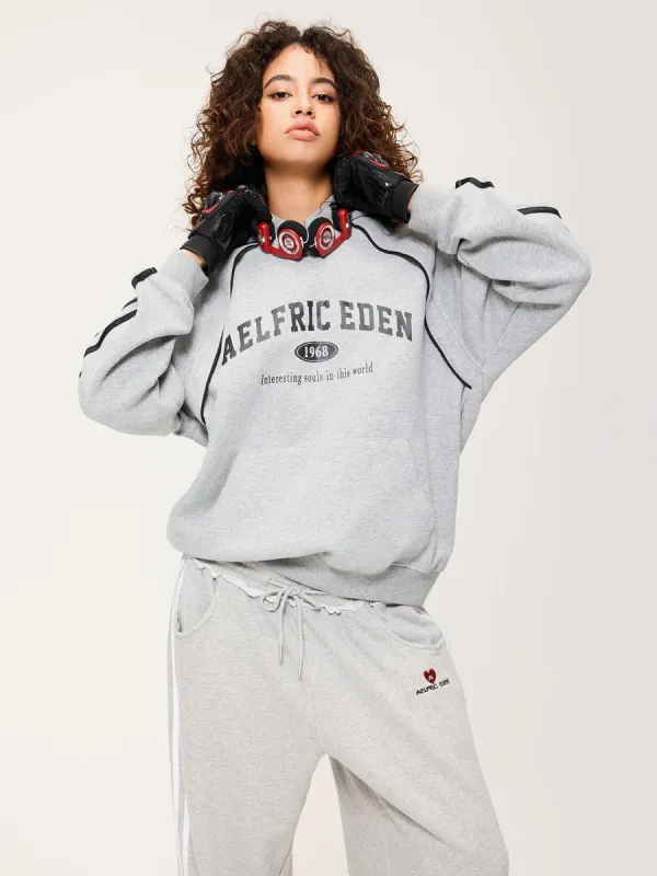 Retro Letter Print Hoodie sold by Aelfric Eden