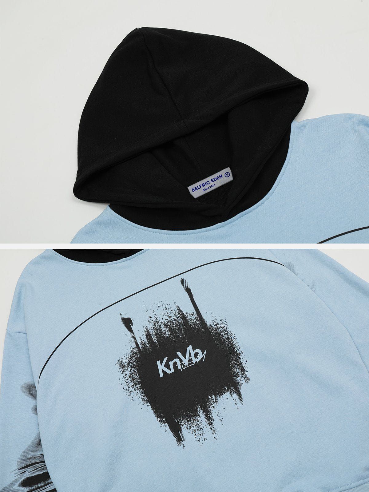 Aelfric Eden Patchwork Color Blocking Hoodie sold by Aelfric Eden product image thumbnail 3