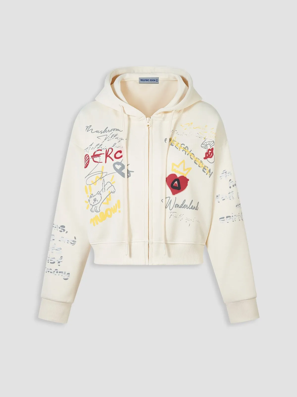 Aelfric Eden Graffiti Print Crop Hoodie sold by Aelfric Eden product image thumbnail 3