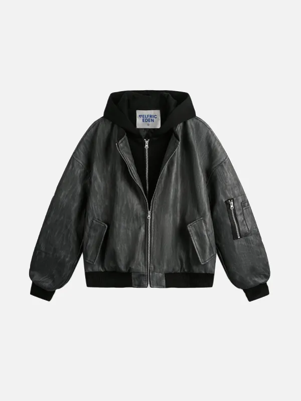Aelfric Eden Two Layer Faux Leather Bomber Jacket sold by Aelfric Eden