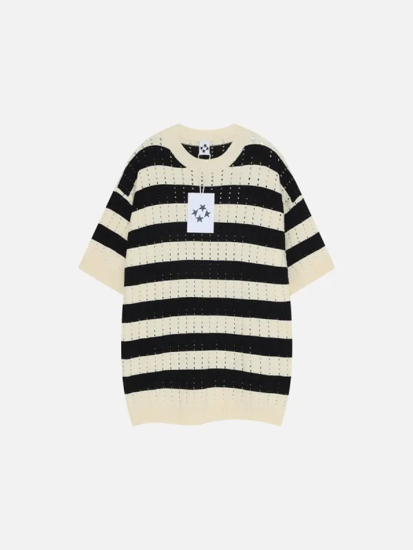 Aelfric Eden Stripe Hollow Out Tee sold by Aelfric Eden
