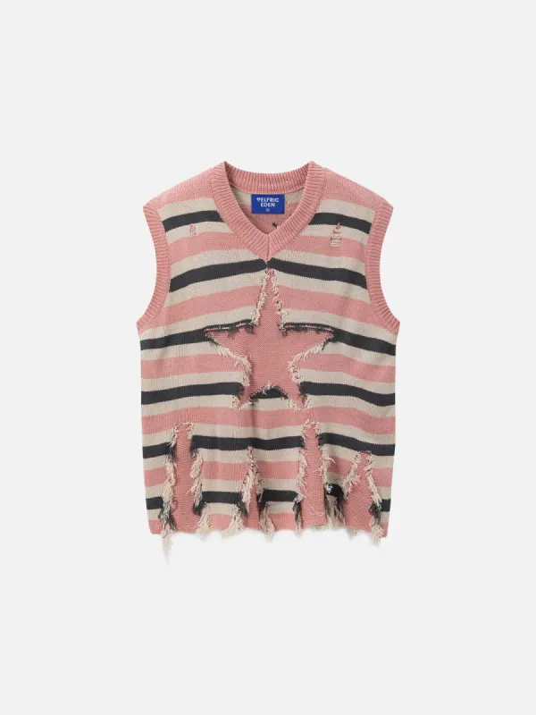 Aelfric Eden Star Stripe V-Neck Sweater Vest sold by Aelfric Eden