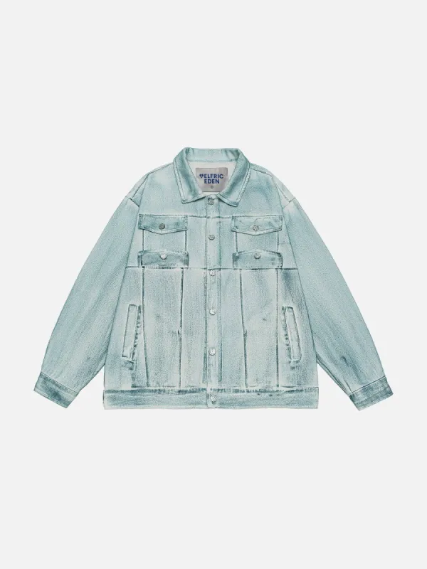 Aelfric Eden Dirt Color Washed Denim Jacket sold by Aelfric Eden