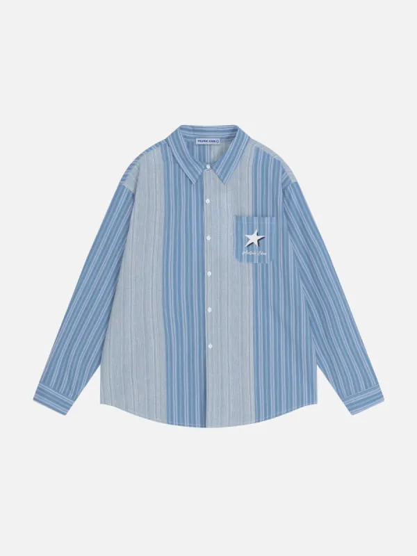 ◆Aelfric Eden◆Colorful Stripe 半袖シャツ 送料込 Aelfric Eden Cute Pin Doll Short Sleeve Shirt | Parallel