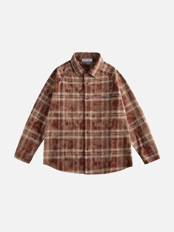 Aelfric Eden Washed Plaid Long Sleeve Shirt sold by Aelfric Eden