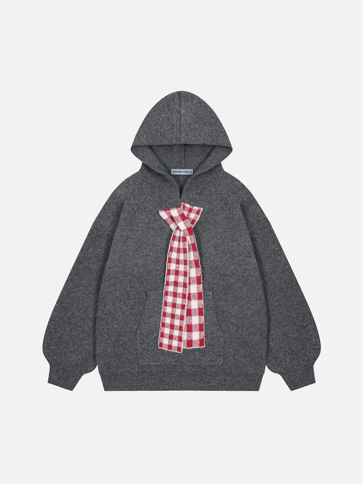 Aelfric Eden Knit Plaid Tie Hoodie sold by Aelfric Eden