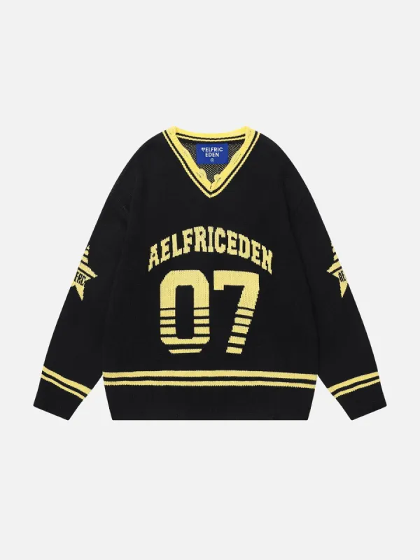 Aelfric Eden Black Yellow Distressed Sweater sold by Aelfric Eden